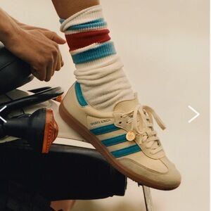 Sporty & Rich Beige and Teal Sneakers